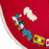 60" Handmade Christmas Tree Skirt in Felt - Toy Train on Red - ARCADIA HOME